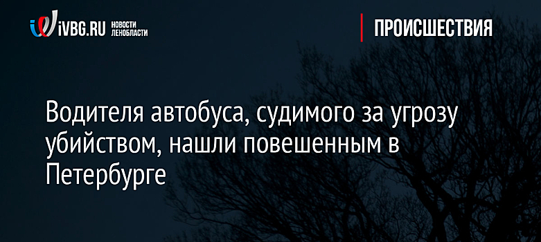 Водителя автобуса, судимого за угрозу убийством, нашли повешенным в Дачном