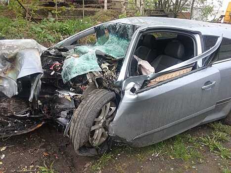 Автомобиль "влетел" в дерево и загорелся в Гатчине, водитель скончался