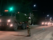 Автоколонна ЗВО начала марш в пункт постоянной дислокации после завершения учений