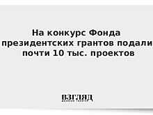 На конкурс Фонда президентских грантов подали почти 10 тыс. проектов
