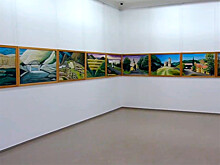 Немецкий художник дописывает самую длинную картину в мире под названием "Картина мира" - 190 метров. Россию символизирует мечеть (ФОТО)