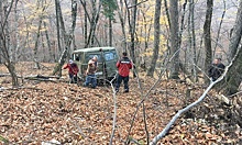 В горах Крыма опрокинулся УАЗ с пассажирами