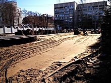 В парке Металлургов полностью демонтировали новую плитку