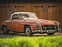 На аукцион выставили Mercedes-Benz 190SL, много лет простоявший в сарае