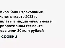 Совкомбанк Страхование Жизни: в марте 2023 г. выплаты в индивидуальном и корпоративном сегменте превысили 30 млн рублей