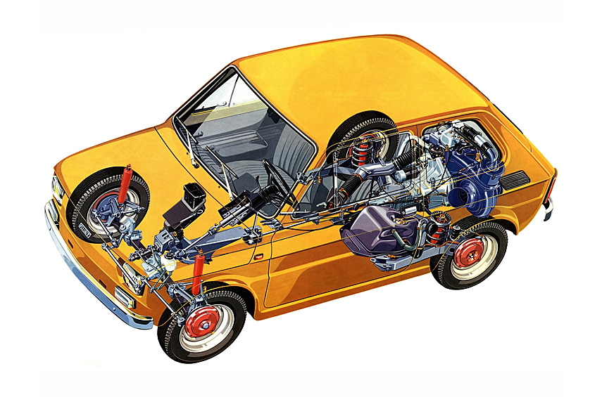 Максимум, на что мог рассчитывать потребитель — 26 л.с. и 43 секунды до сотни. Звучит жутковато, хотя в качестве дешевого массового транспорта Fiat 126 сделал завидную карьеру. Почти за три десятилетия собрано 4 673 655 штук.