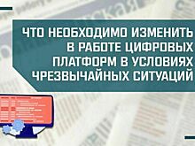 «Что необходимо изменить в работе цифровых платформ в условиях ЧС»