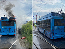 В Миассе загорелся троллейбус с пассажирами внутри