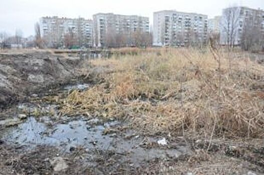 В саратовском сквере Марины Расковой началась расчистка пруда
