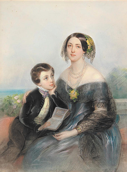 Аврора Демидова , с 1846 года Карамзина, урожденная Шернваль (1 августа 1808 — 13 мая 1902) — сестра Эмилии. Смуглая брюнетка пользовалась репутацией роковой женщины. Два ее жениха, в том числе и любовь юности, "синеглазый демон" Александр Муханов, умерли до назначенной свадьбы. Первый муж, Павел Демидов, умер через 4 года брака. Второй муж, Андрей Карамзин, был убит в Крымскую войну.