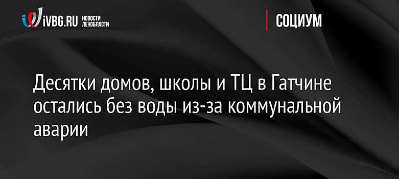 Десятки домов, школы и ТЦ в Гатчине остались без воды из-за коммунальной аварии