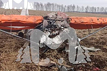 Появились кадры с места катастрофы самодельного самолета в российском регионе