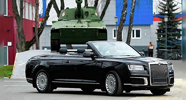 Автомобили Aurus отправились на репетицию парада Победы