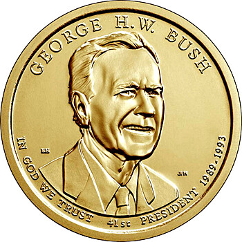 Джордж Буш-старший на 1 долларе США 