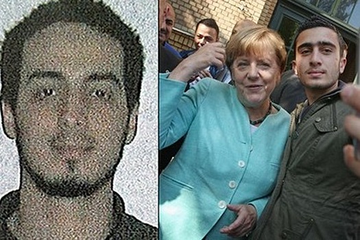 Пользователи нашли селфи Меркель с предполагаемым смертником из Брюсселя