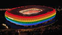 УЕФА запретил радужную подсветку стадиона в Мюнхене во время матча Евро Германия — Венгрия