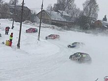Самые эффектные кадры этапа чемпионата России по зимним трековым гонкам
