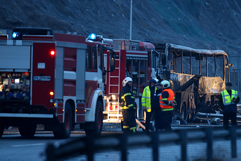 В Болгарии попал в аварию туристический автобус, следовавший из Турции в Северную Македонию.