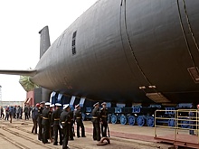 Опубликованы кадры вывода из эллинга атомной подлодки «Красноярск» в Северодвинске
