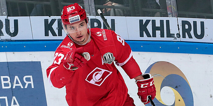Хохлачев стал лучшим снайпером «Спартака» в КХЛ. У него 91 шайба