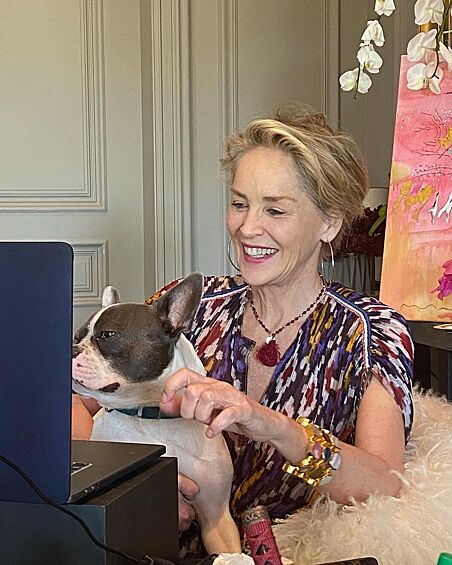 В социальных сетях Шэрон Стоун много уютных домашних фото с любимой собакой.