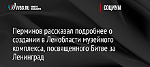 Перминов рассказал подробнее о создании в Ленобласти музейного комплекса, посвященного Битве за Ленинград