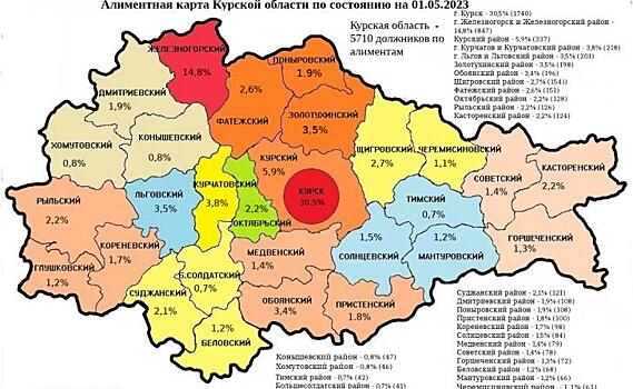 В Курской области проживает 5710 должников по алиментам