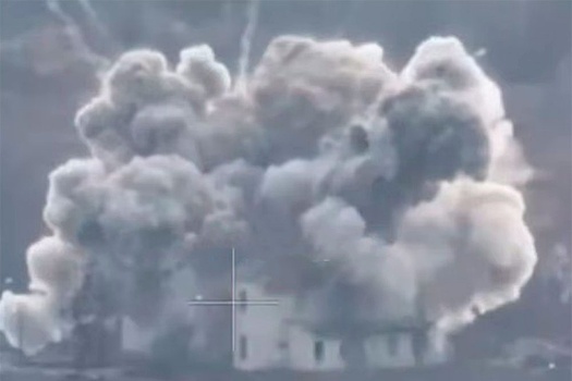 800-килограммовый снаряд "Торнадо-С" обрушил здание с боевиками НГУ