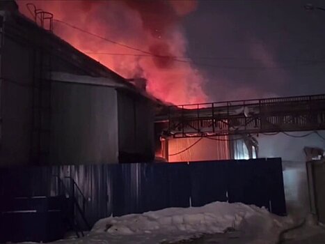 Крупный пожар на площади 2,8 тысячи кв м произошел в Ижевске