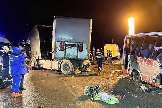 Семь человек погибли при столкновении автобуса и грузовика под Пермью