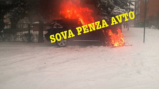 В Пензе Lexus влетел в забор детского сада и загорелся