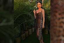 Кэти Перри появилась на публике в леопардовом платье-комбинации