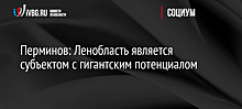 Перминов: Ленобласть является субъектом с гигантским потенциалом