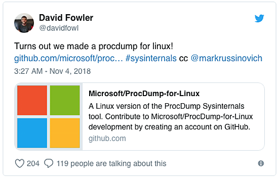 Microsoft портирует Sysinternals под Linux