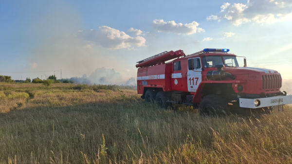 В Богатовском районе на 200 «квадратах» полыхала сухая трава