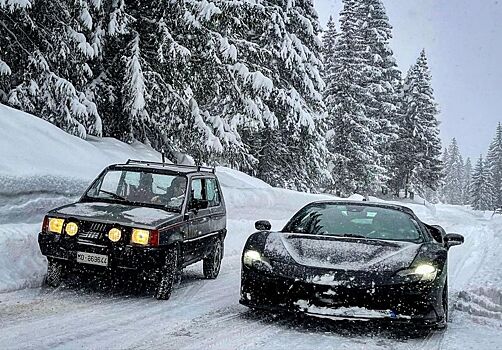 Битва Давида и Голиафа: старенький Fiat Panda сразился в дрэге с Ferrari SF90