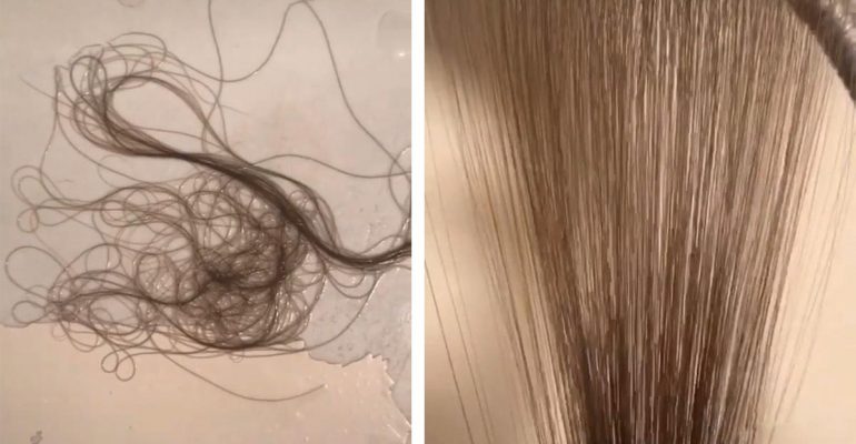 Девушка 19 дней собирала волосы в душе после мытья головы: результат  оказался плачевным. Волос накопилось на накладную чёлку - Рамблер/новости