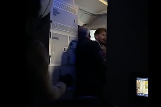 Пассажир попытался открыть дверь самолета во время полета и попал на видео
