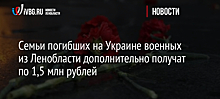 Семьи погибших на Украине военных из Ленобласти дополнительно получат по 1,5 млн рублей
