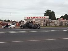 Под Рязанью перевернулась легковушка
