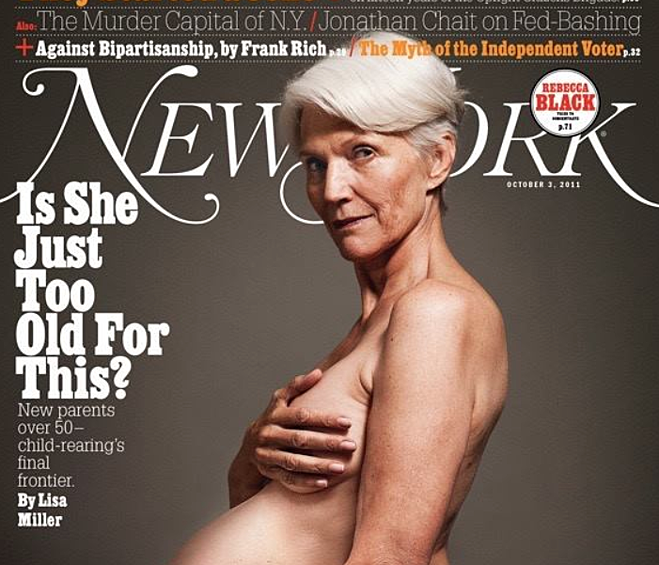 Одна из самых известных фотосессий Маск — для обложки New York Magazine, она позировала фотографу Анни Лейбовиц для римейка снимка обнажённой Дэми Мур на девятом месяце беременности (история о женщинах в возрасте, которые хотят стать матерями), 2011 год