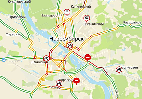 Новосибирцы застряли в огромных пробках