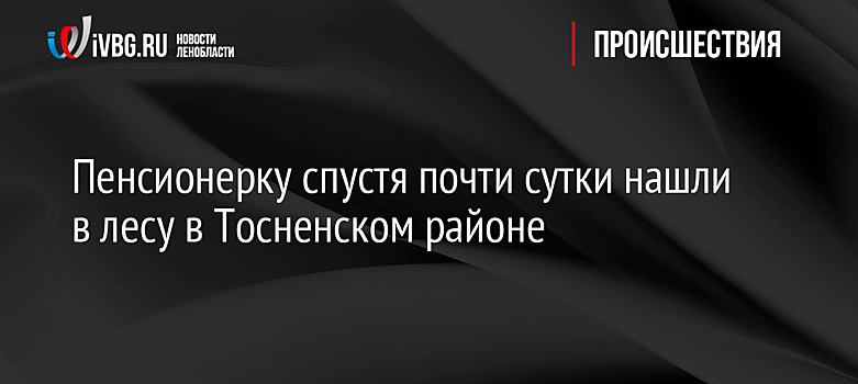 Пенсионерку спустя почти сутки нашли в лесу в Тосненском районе