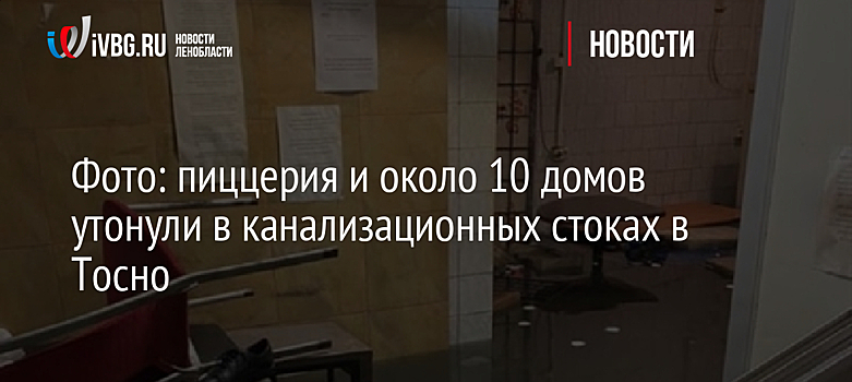 Фото: пиццерия и около 10 домов утонули в канализационных стоках в Тосно