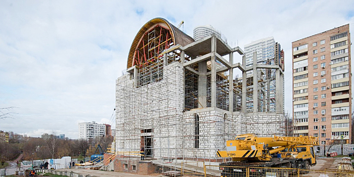 В Ростокине продолжается строительство Кирилло-Мефодиевского храма