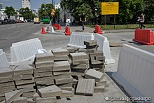 Ремонт перекрестка у мэрии Екатеринбурга начался вовремя