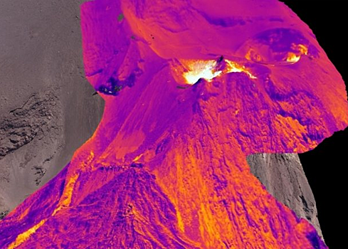Создана первая трехмерная карта извергающегося вулкана