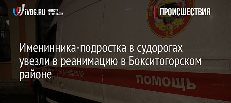 Именинника-подростка в судорогах увезли в реанимацию в Бокситогорском районе