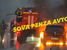 В Пензе Renault Sandero загорелся на ходу