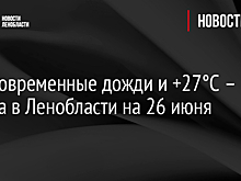 Кратковременные дожди и +27°С – погода в Ленобласти на 26 июня